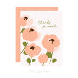 Thanks So Much Card - Thank You Card – Floral Card – Folded 4.25 x 5.5 Greeting Card – Social Stationery