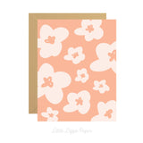 Pink Floral Card - Thank You Card – Birthday Card – Folded 4.25 x 5.5 Greeting Card – Social Stationery