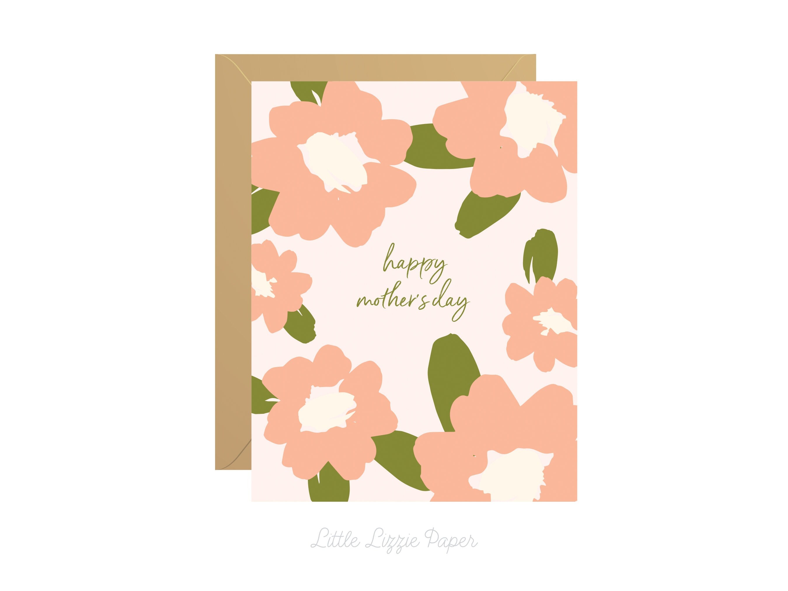 Mother's Day Card – Floral Card – Folded 4.25 x 5.5 Greeting Card – Social Stationery