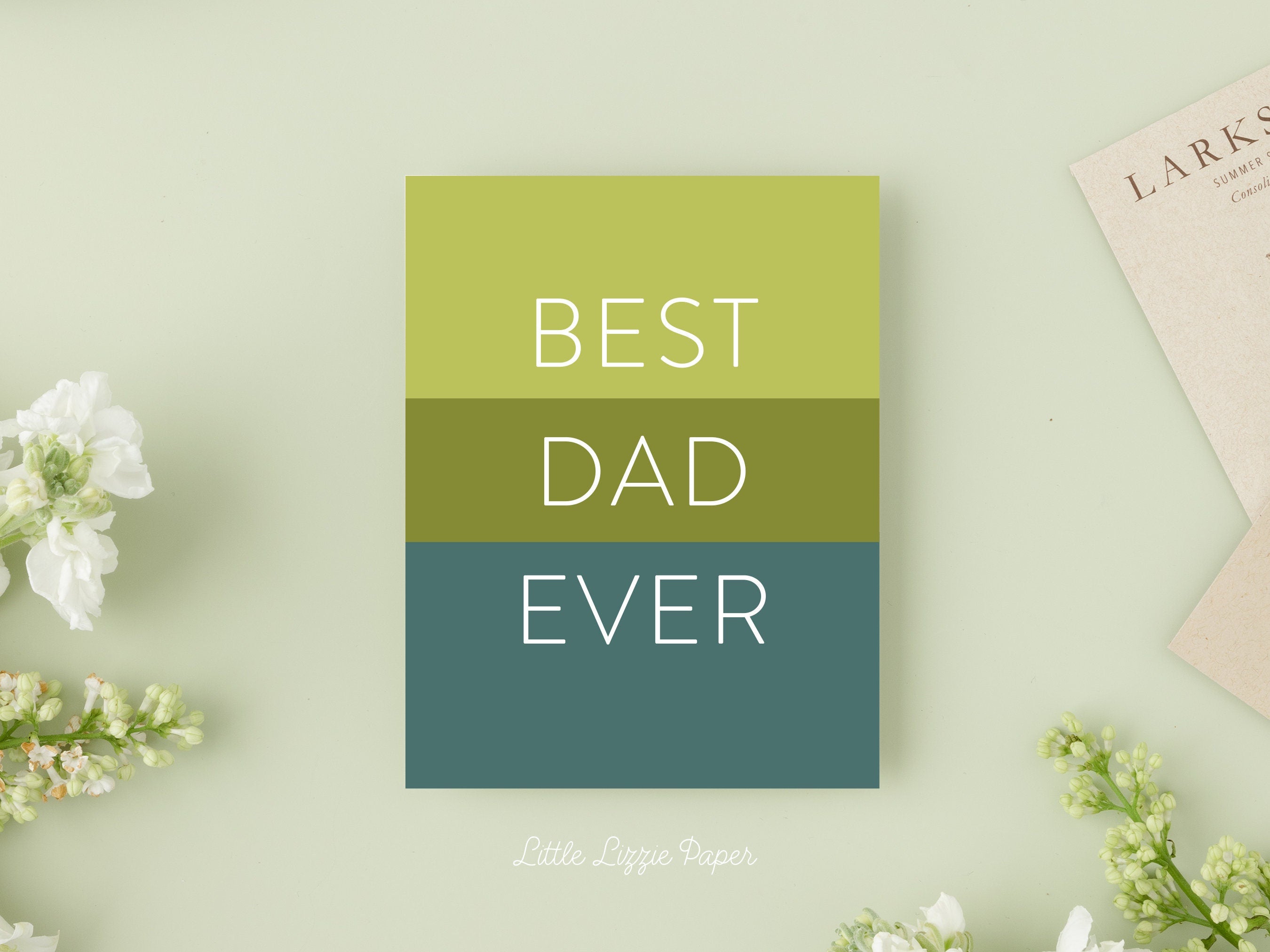 Best Dad Ever Card – Father's Day Card – Birthday Card – Folded 4.25 x 5.5 Greeting Card – Social Stationery