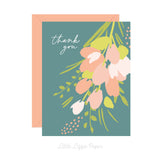Thank You Floral Card - Thank You Card – Floral Card – Folded 4.25 x 5.5 Greeting Card – Social Stationery