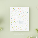 Welcome Little One Card – Baby Shower Card – New Baby Card – Folded 4.25 x 5.5 Greeting Card – Social Stationery