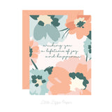 Wishing You a Lifetime of Happiness Card – Wedding Card – Congratulations Card – Folded 4.25 x 5.5 Greeting Card – Social Stationery