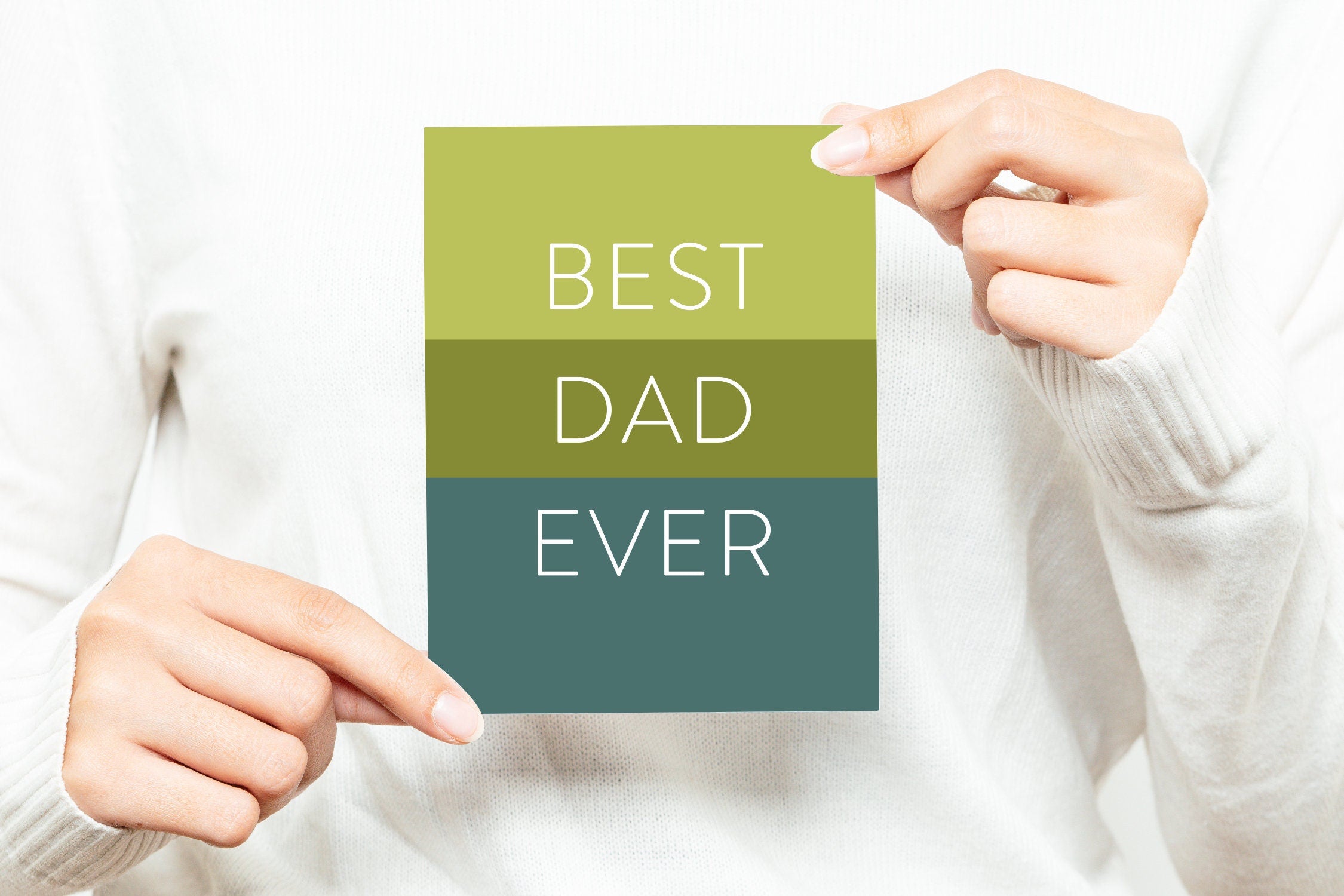 Best Dad Ever Card – Father's Day Card – Birthday Card – Folded 4.25 x 5.5 Greeting Card – Social Stationery