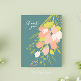 Thank You Floral Card - Thank You Card – Floral Card – Folded 4.25 x 5.5 Greeting Card – Social Stationery