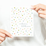 Welcome Little One Card – Baby Shower Card – New Baby Card – Folded 4.25 x 5.5 Greeting Card – Social Stationery