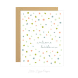 Welcome Little One Card – Baby Shower Card – New Baby Card – Folded 4.25 x 5.5 Greeting Card – Social Stationery