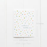 Welcome Little One Card – Baby Shower Card – New Baby Card – Folded 4.25 x 5.5 Greeting Card – Social Stationery