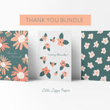 Thank You Card Bundle – Set of 6 Folded 4.25 x 5.5 Greeting Cards – Social Stationery