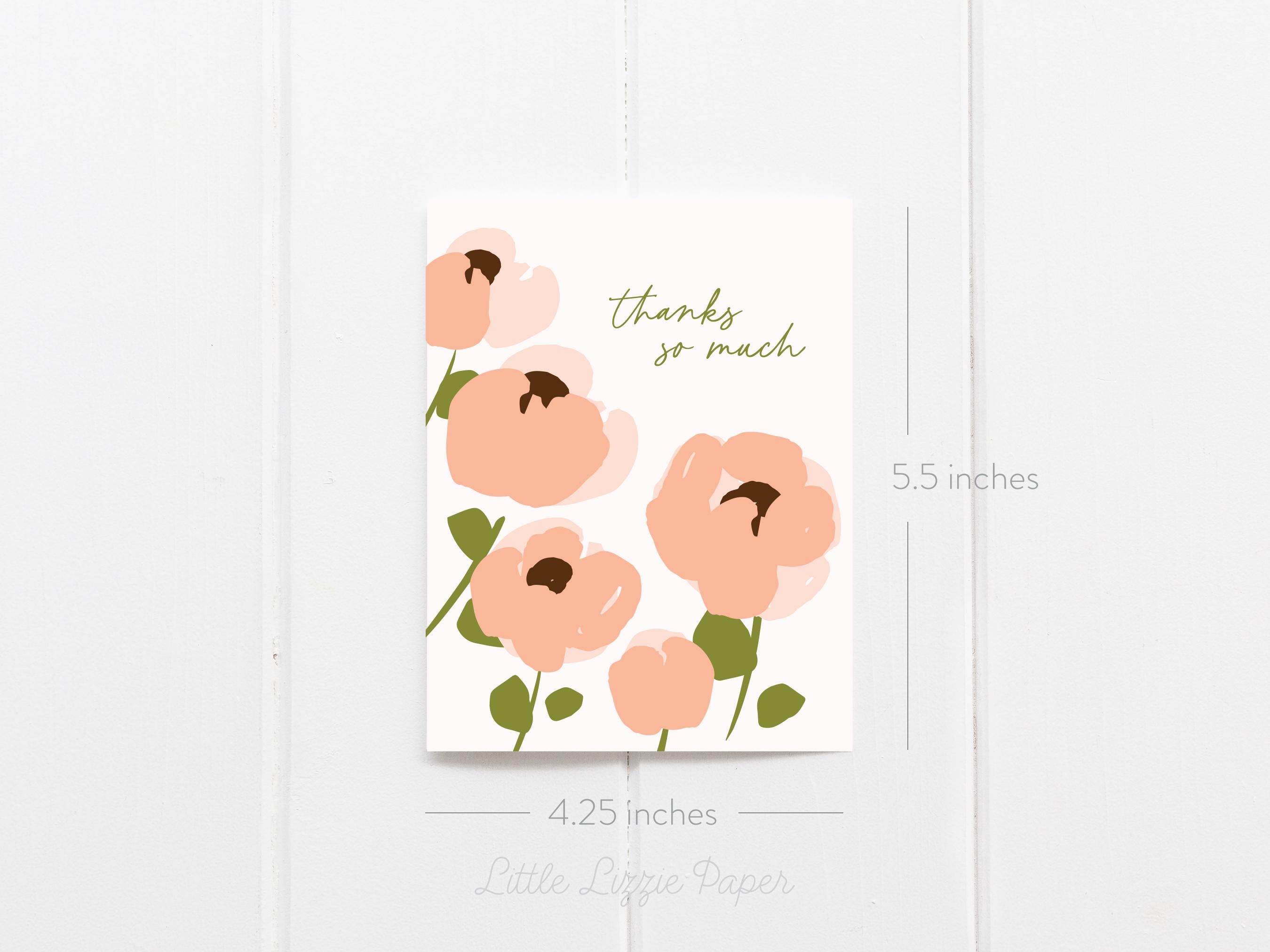 Thank You Card Bundle – Set of 6 Folded 4.25 x 5.5 Greeting Cards – Social Stationery