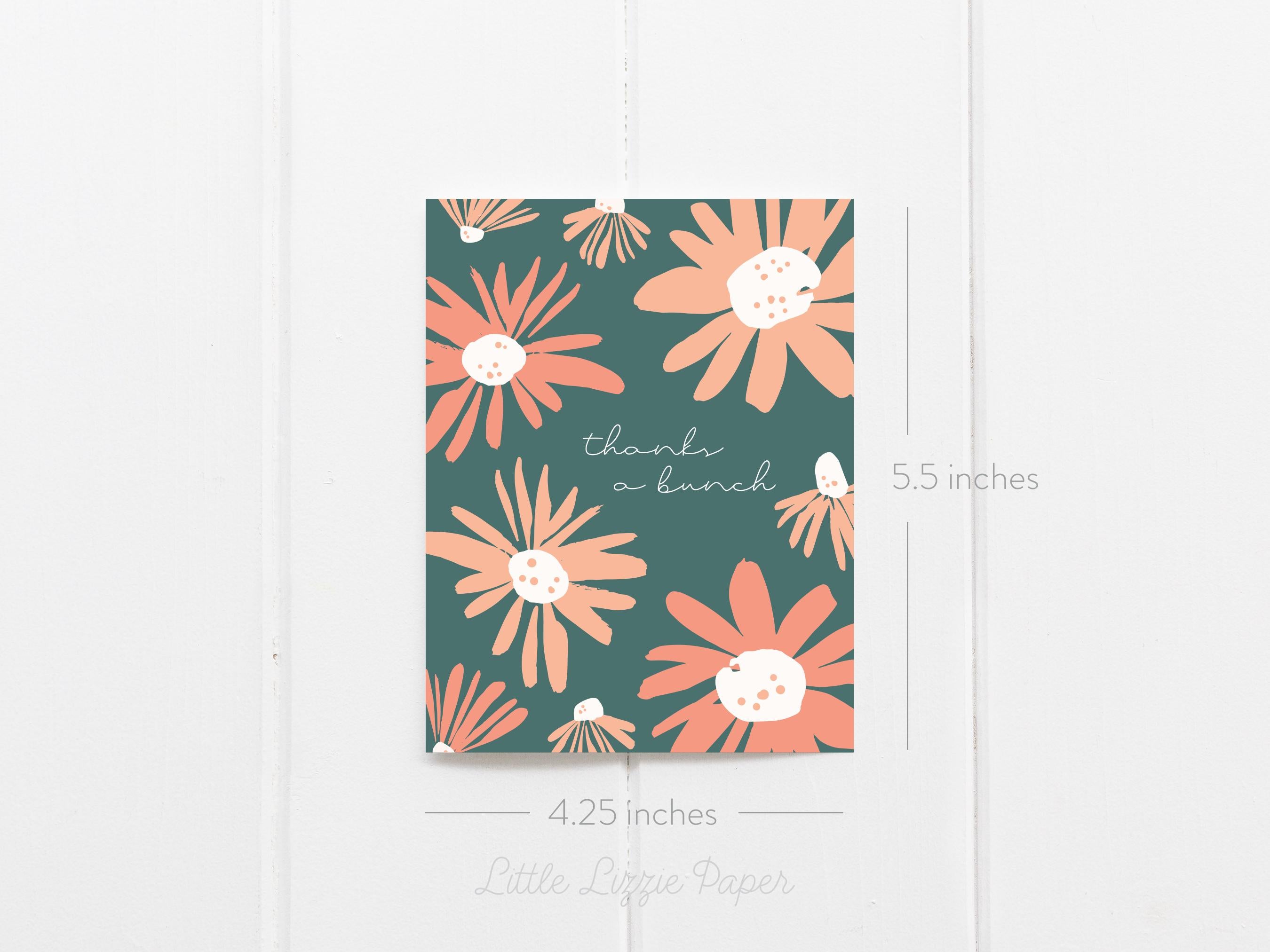 Thank You Card Bundle – Set of 6 Folded 4.25 x 5.5 Greeting Cards – Social Stationery