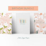 Birthday Card Bundle – Set of 6 Folded 4.25 x 5.5 Greeting Cards – Social Stationery
