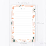 Notepad Bundle – White Floral To Do and Blush Floral Notepads – 50-Sheet Tear-Off Notepads, 5.5 x 8.5 Notepad, 4.25 x 5.5 Notepad
