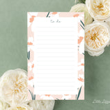 Notepad Bundle – White Floral To Do and Blush Floral Notepads – 50-Sheet Tear-Off Notepads, 5.5 x 8.5 Notepad, 4.25 x 5.5 Notepad