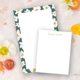 Notepad Bundle – Teal Floral and Hey, Hi, Hello Notepads – 50-Sheet Tear-Off Notepads, 5.5 x 8.5 Notepad, 4.25 x 5.5 Notepad