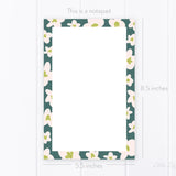 Notepad Bundle – Teal Floral and Hey, Hi, Hello Notepads – 50-Sheet Tear-Off Notepads, 5.5 x 8.5 Notepad, 4.25 x 5.5 Notepad