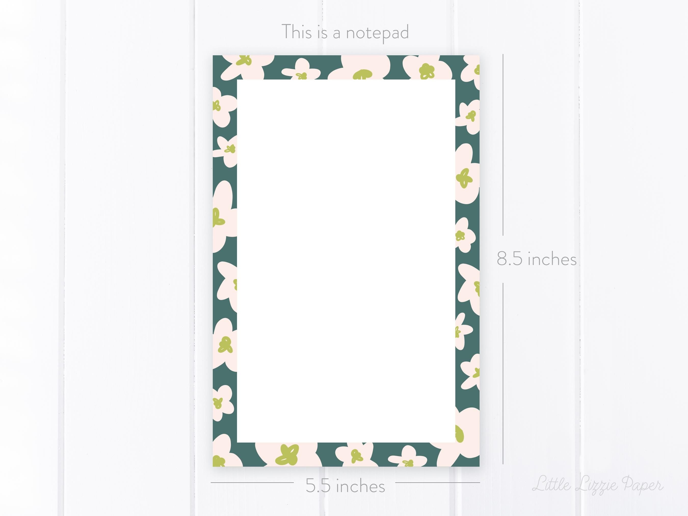 Notepad Bundle – Teal Floral and Hey, Hi, Hello Notepads – 50-Sheet Tear-Off Notepads, 5.5 x 8.5 Notepad, 4.25 x 5.5 Notepad