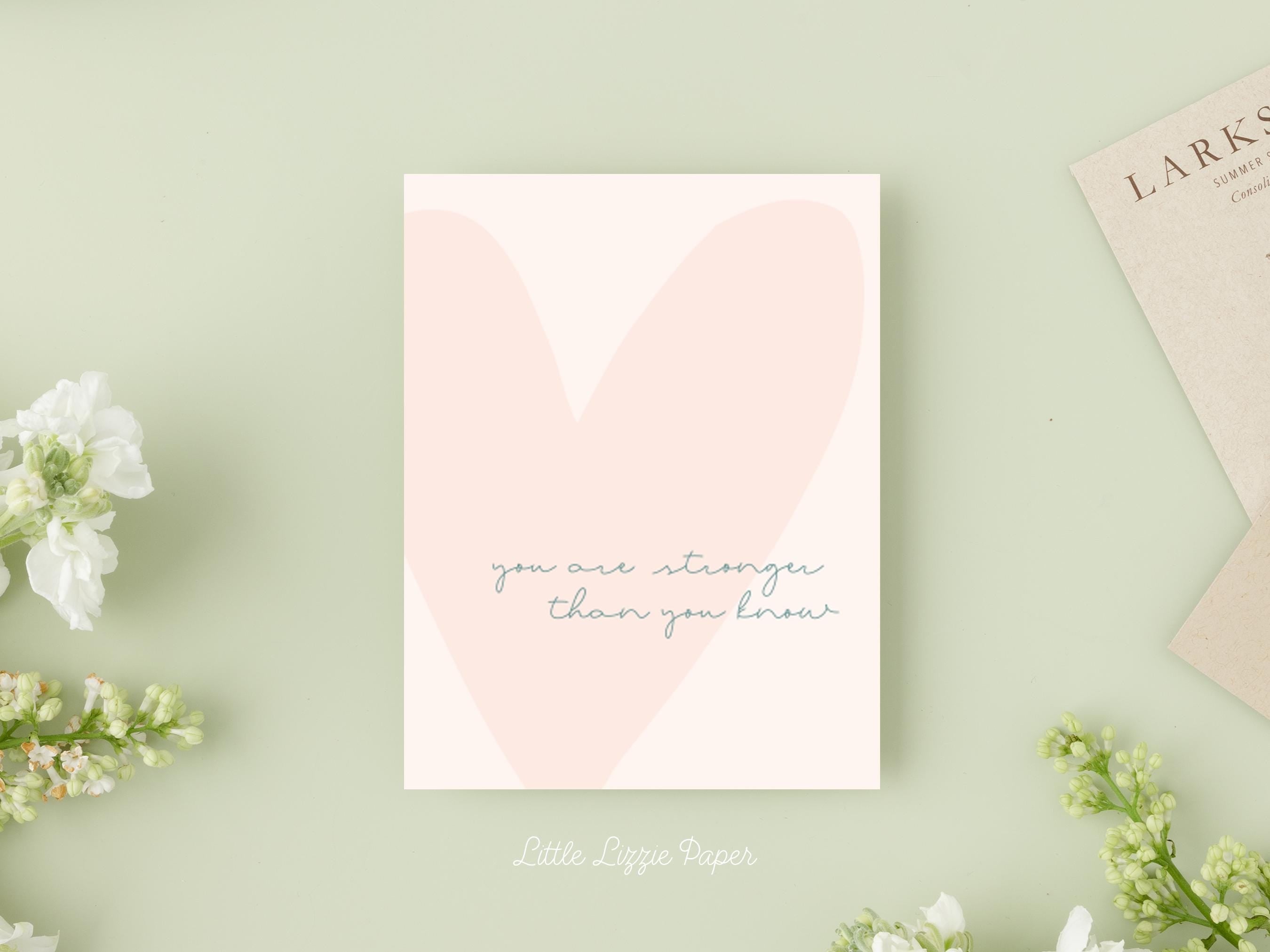You're Stronger Than You Know Card – Encouragement Card – Folded 4.25 x 5.5 Greeting Card – Social Stationery