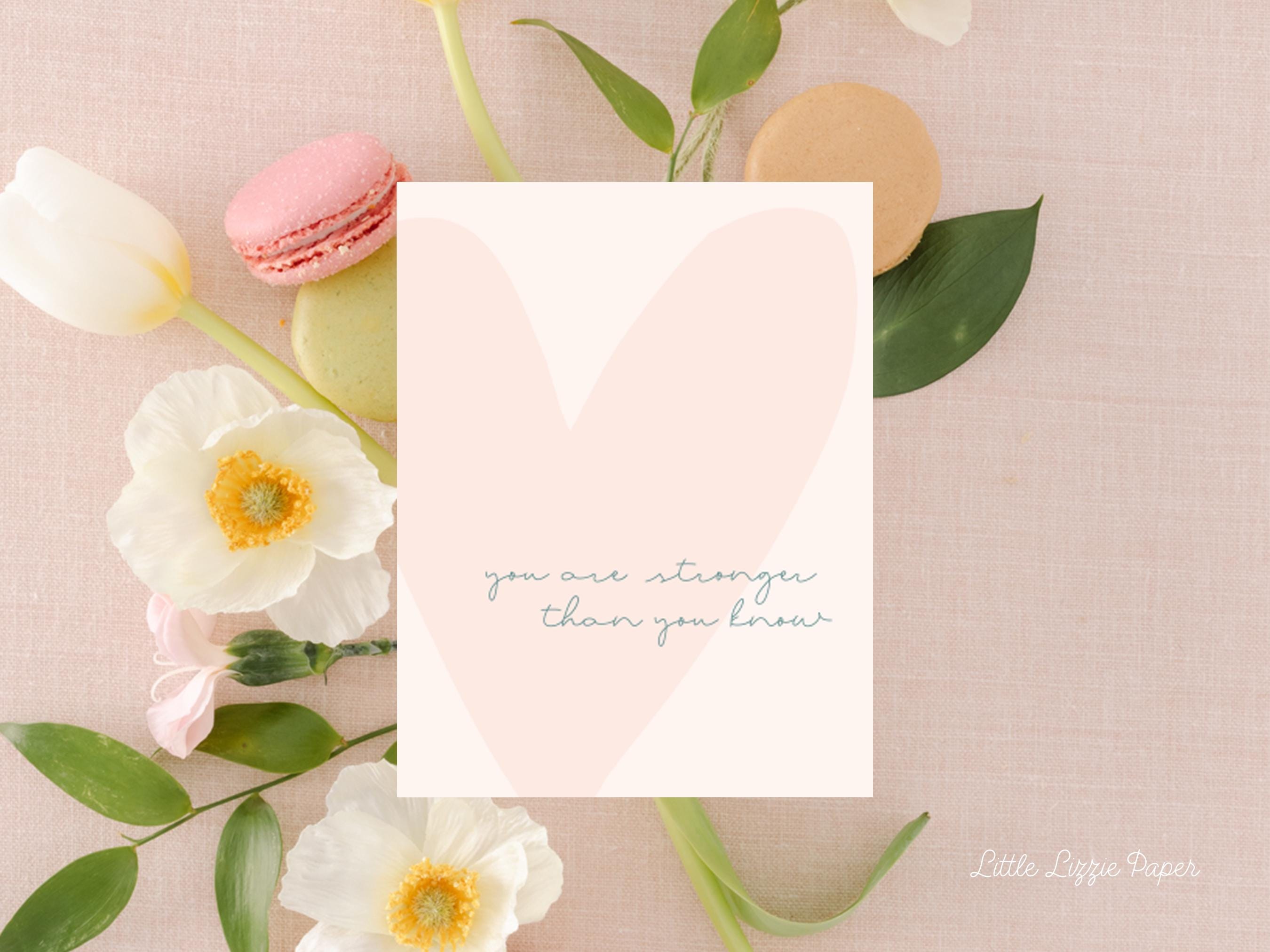 You're Stronger Than You Know Card – Encouragement Card – Folded 4.25 x 5.5 Greeting Card – Social Stationery