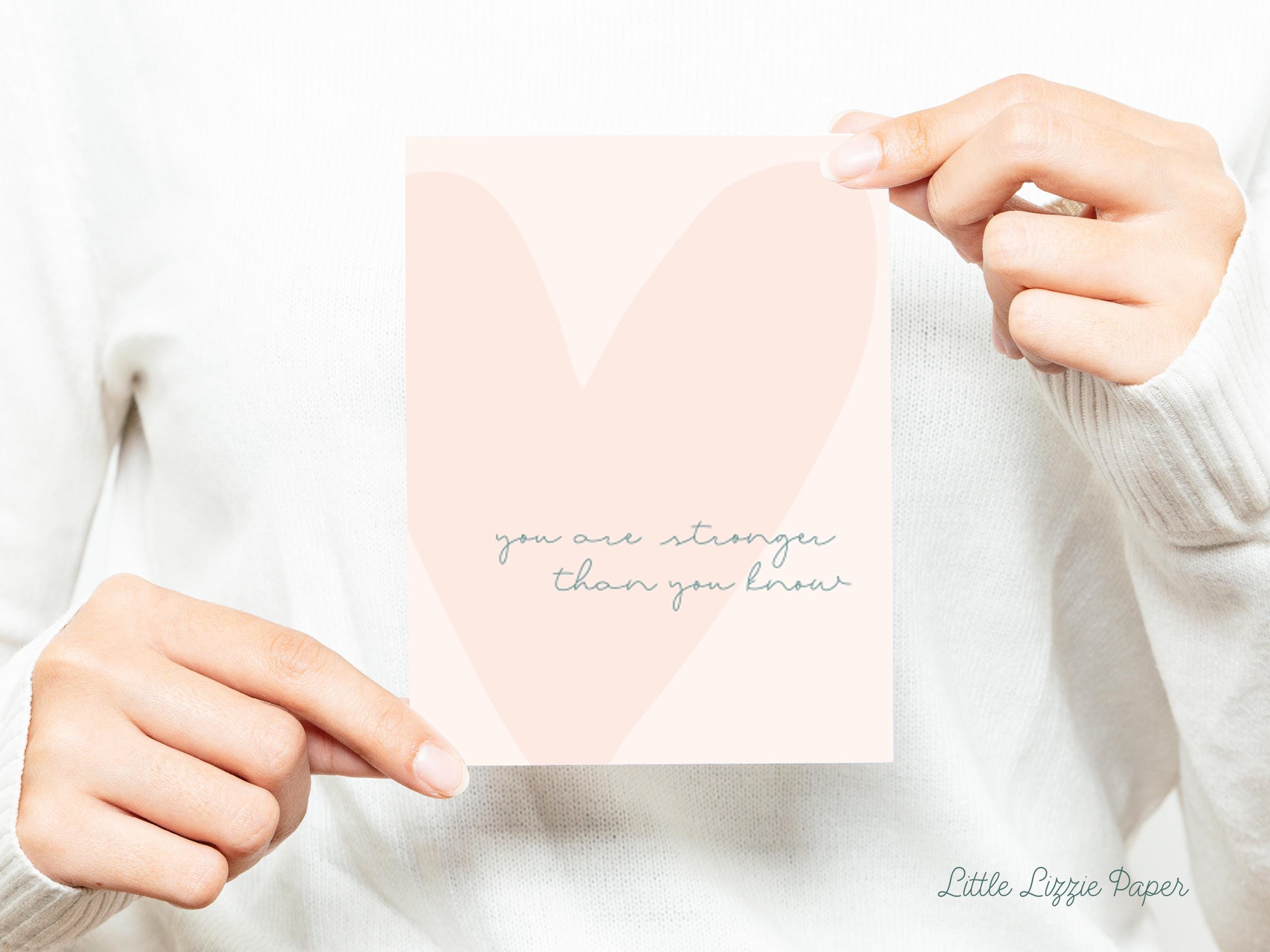 You're Stronger Than You Know Card – Encouragement Card – Folded 4.25 x 5.5 Greeting Card – Social Stationery