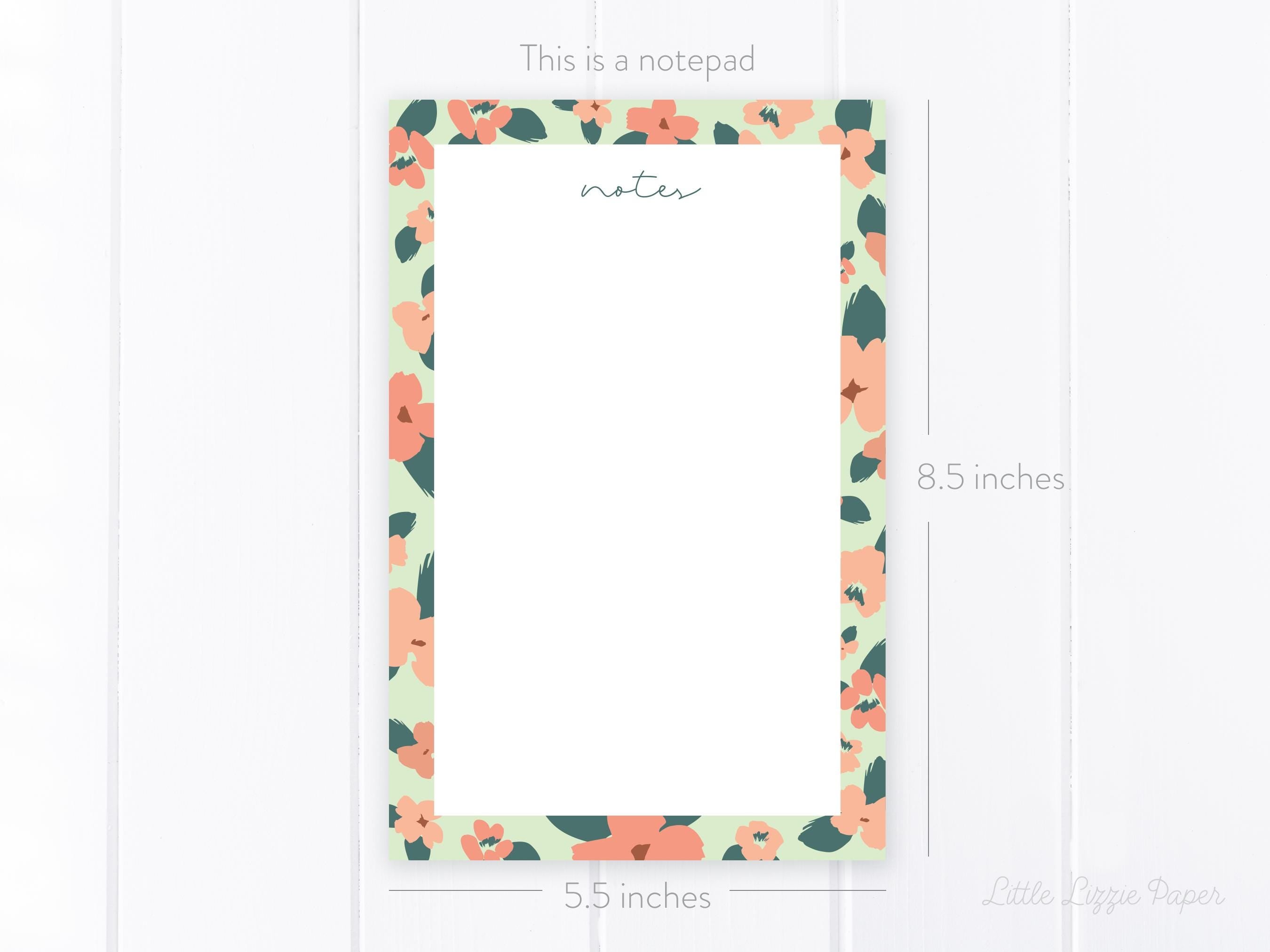 Notepad Bundle – Floral Notes and So Noted Notepads – 50-Sheet Tear-Off Notepads, 5.5 x 8.5 Notepad, 4.25 x 5.5 Notepad