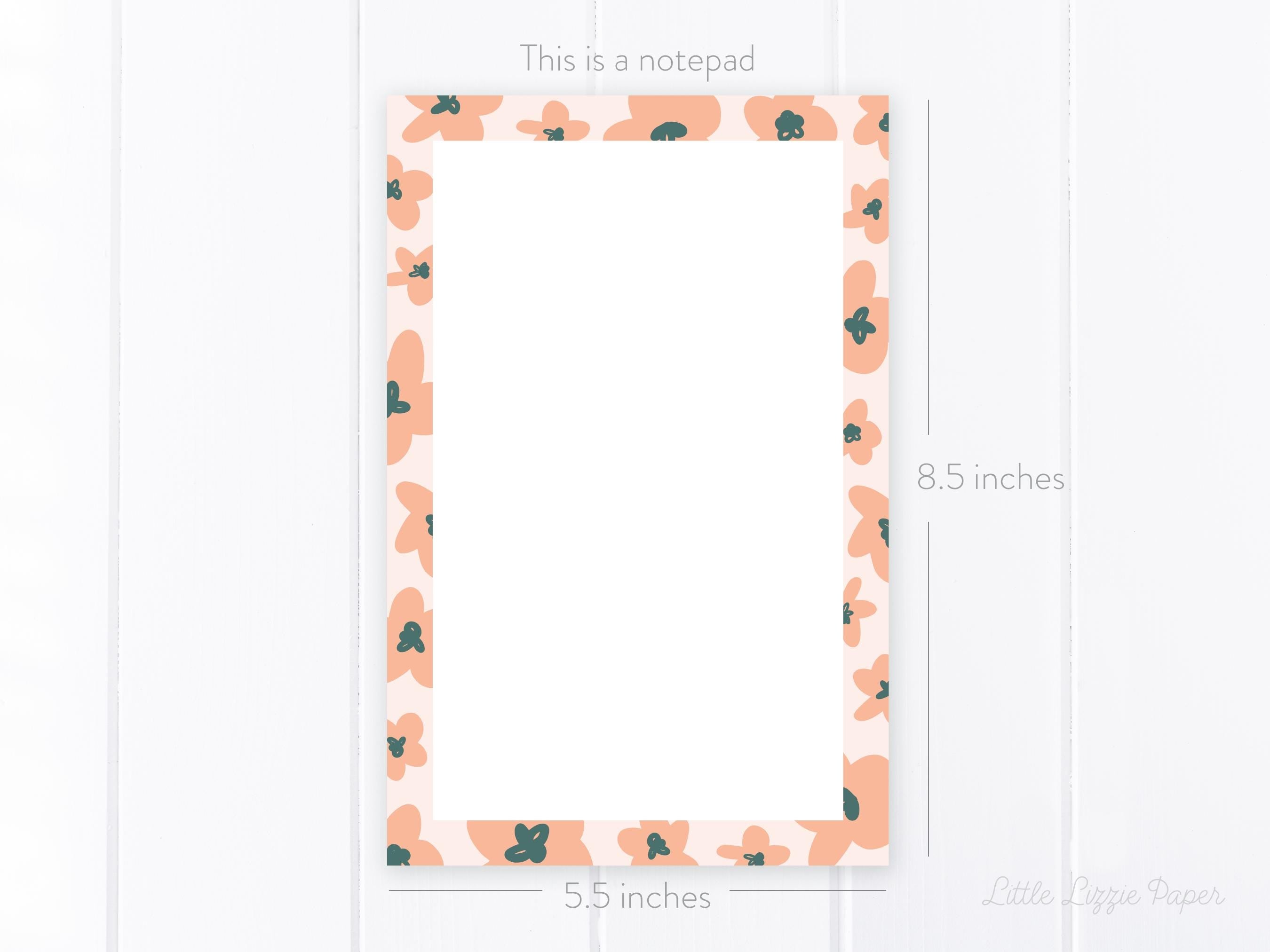 Notepad Bundle – Blush Floral and Flower Notepads – 50-Sheet Tear-Off Notepads, 5.5 x 8.5 Notepad, 4.25 x 5.5 Notepad