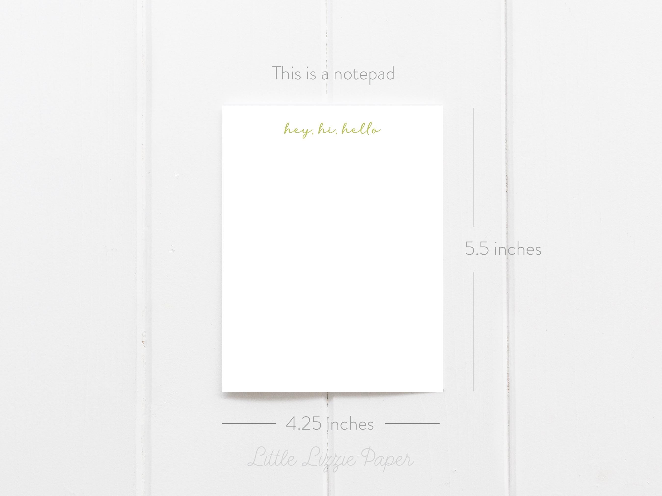 Notepad Bundle – Teal Floral and Hey, Hi, Hello Notepads – 50-Sheet Tear-Off Notepads, 5.5 x 8.5 Notepad, 4.25 x 5.5 Notepad
