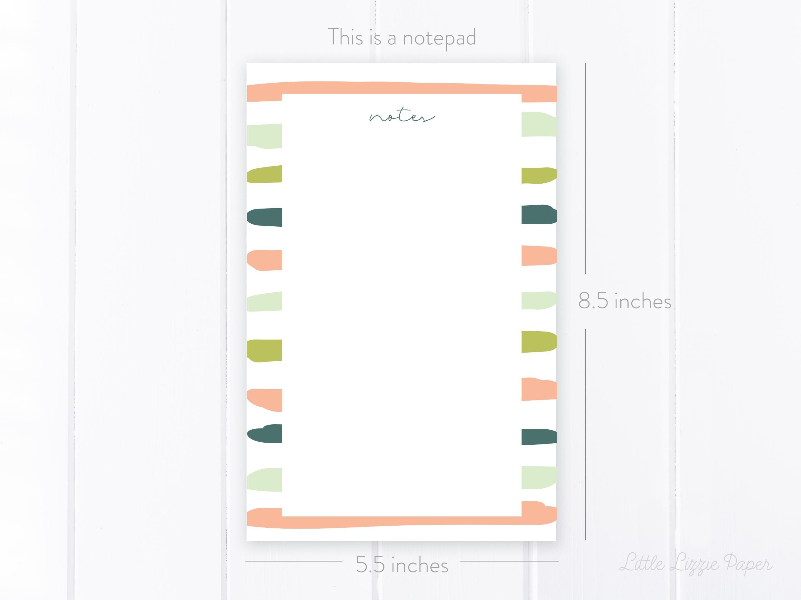 Notepad Bundle – Colorful Frame and Rainbow Notepads – 50-Sheet Tear-Off Notepads, 5.5 x 8.5 Notepad, 4.25 x 5.5 Notepad