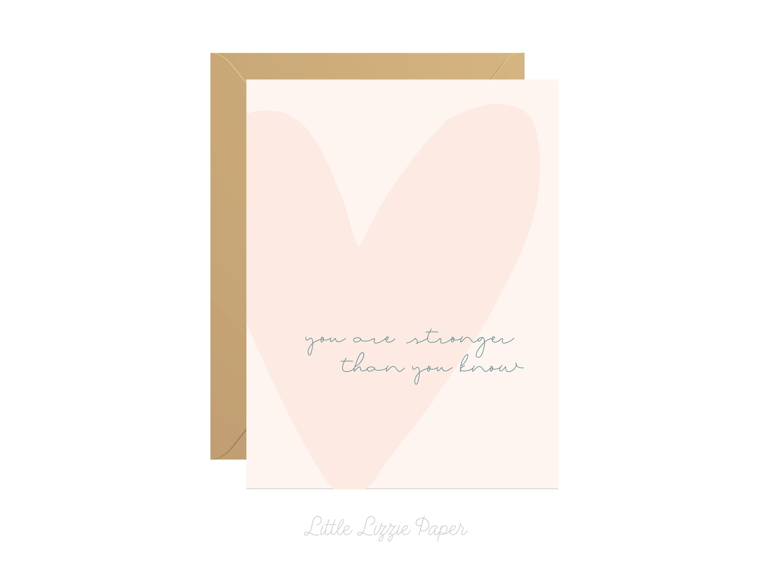 You're Stronger Than You Know Card – Encouragement Card – Folded 4.25 x 5.5 Greeting Card – Social Stationery