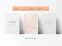 Encouragement Card Bundle – Set of 6 Folded 4.25 x 5.5 Greeting Cards – Social Stationery