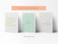 Holiday Card Bundle – Set of 6 Folded 4.25 x 5.5 Greeting Cards – Social Stationery