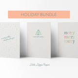 Holiday Card Bundle – Set of 6 Folded 4.25 x 5.5 Greeting Cards – Social Stationery