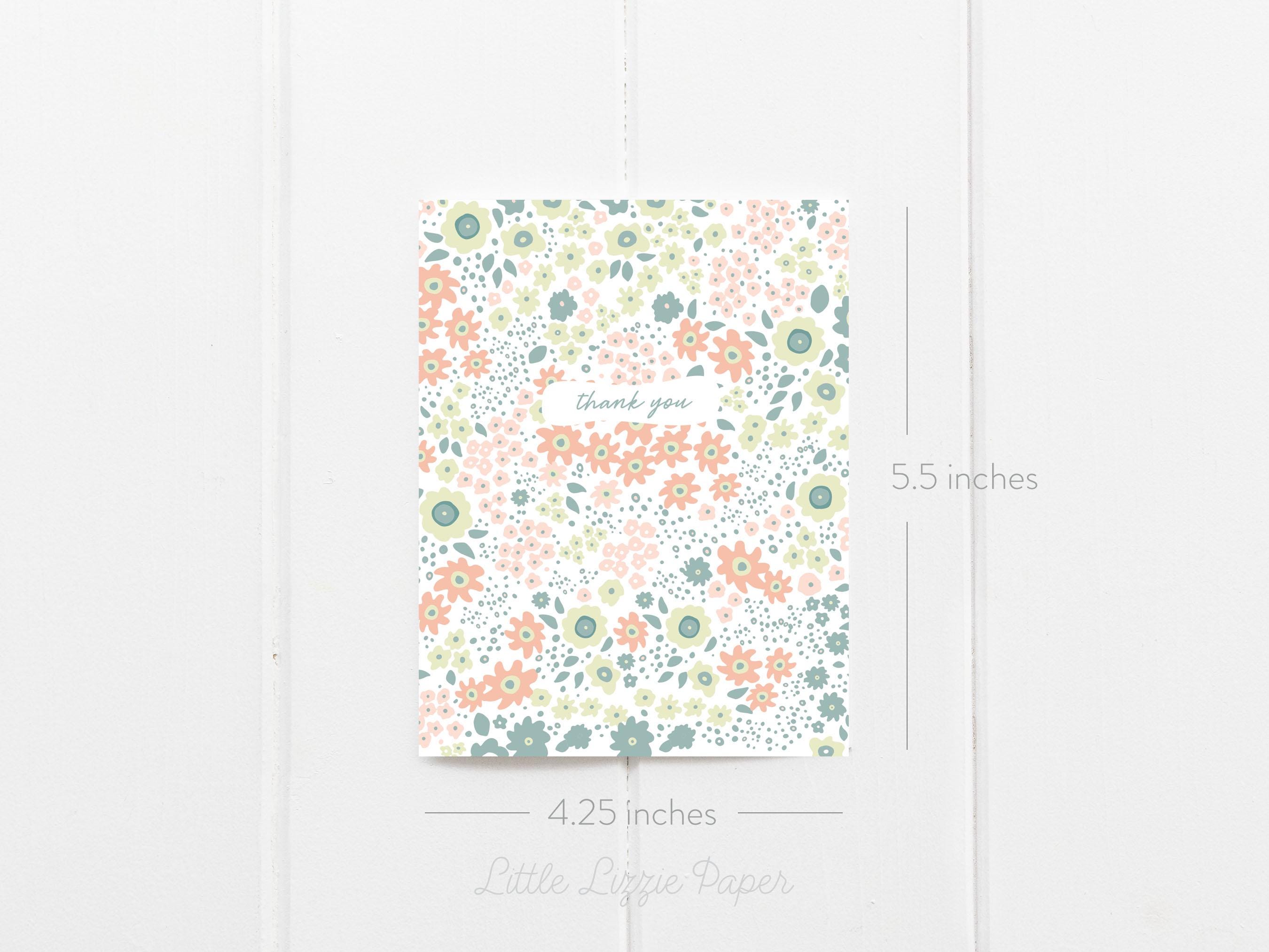 Thank You Flower Patch Card - Thank You Card – Floral Card – Folded 4.25 x 5.5 Greeting Card – Social Stationery