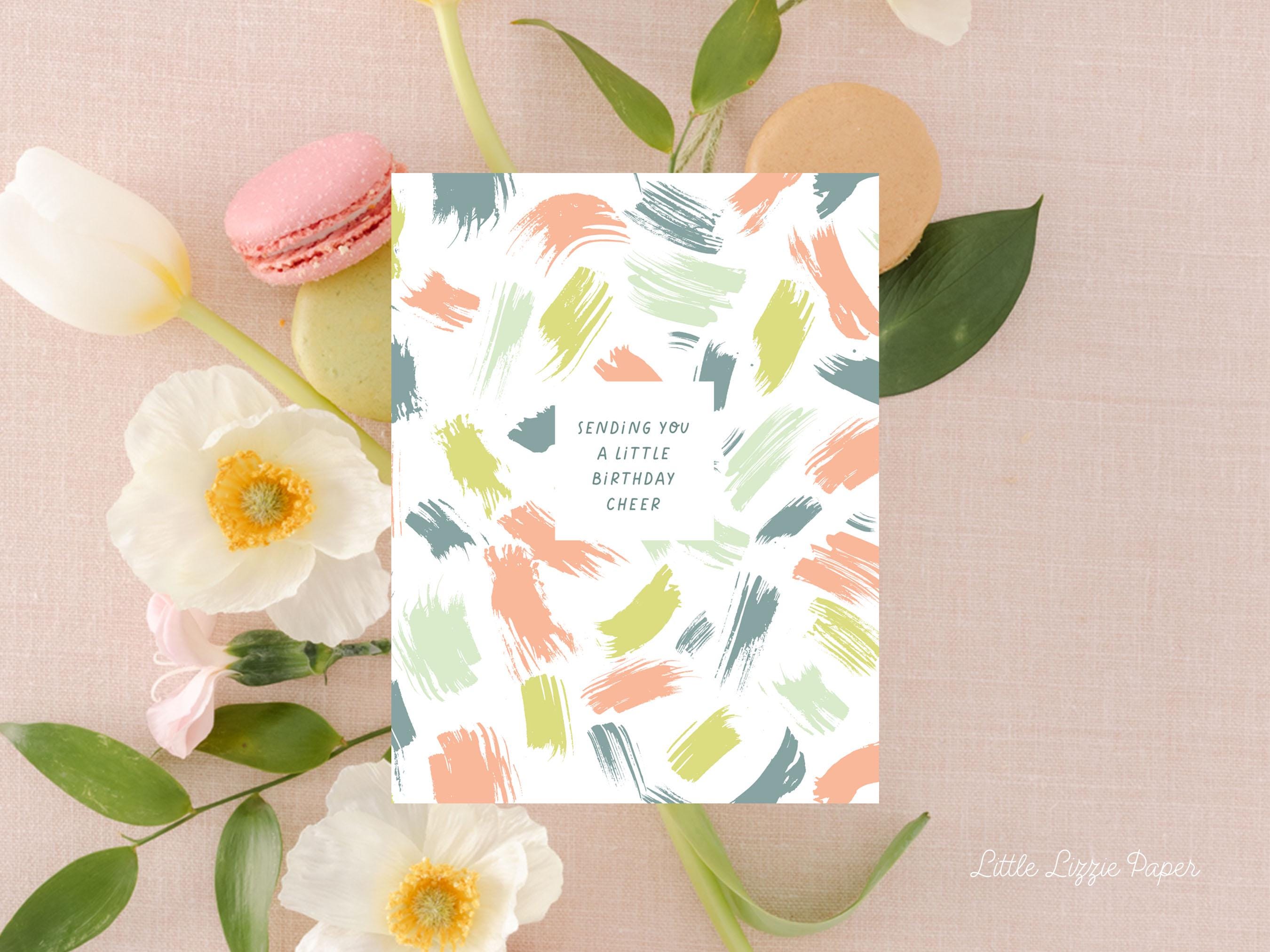 Birthday Cheer Card – Birthday Card – Friendship Card – Folded 4.25 x 5.5 Greeting Card – Social Stationery