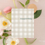 Happy Birthday Plaid Card – Birthday Card – Friendship Card – Folded 4.25 x 5.5 Greeting Card – Social Stationery