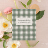 Happy Birthday Classic Plaid Card – Birthday Card – Friendship Card – Folded 4.25 x 5.5 Greeting Card – Social Stationery