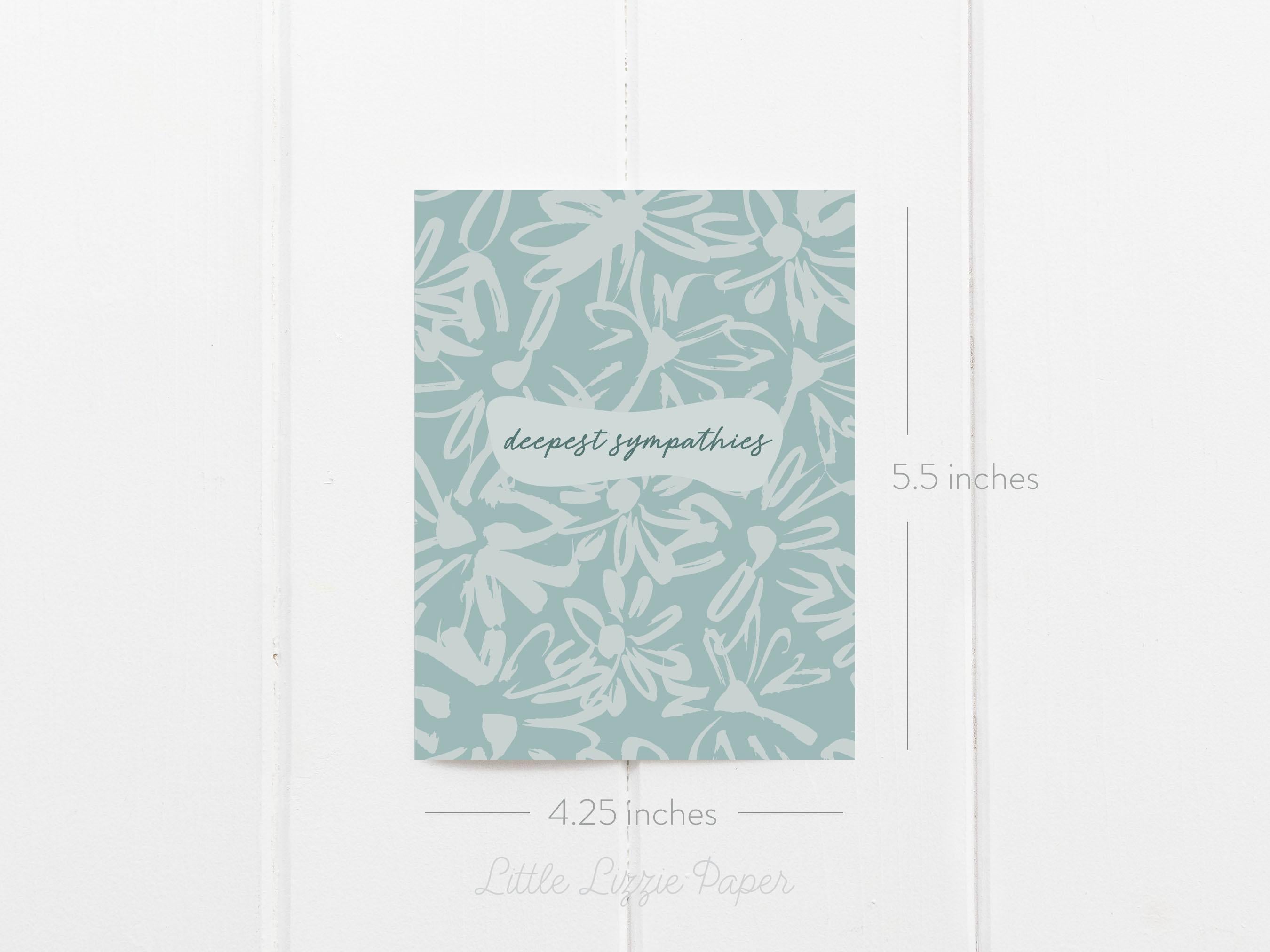Sympathy Card – Floral Card – Folded 4.25 x 5.5 Greeting Card – Social Stationery