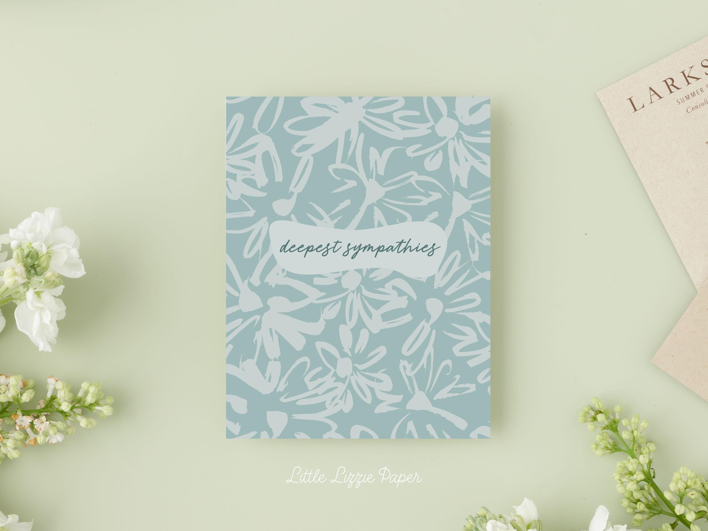 Sympathy Card – Floral Card – Folded 4.25 x 5.5 Greeting Card – Social Stationery