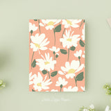 Peach Daisy Card - Thank You Card – Birthday Card – Folded 4.25 x 5.5 Greeting Card – Social Stationery