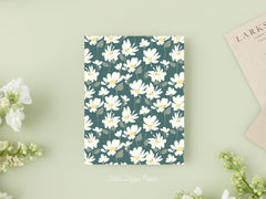 Teal Daisy Card - Thank You Card – Birthday Card – Folded 4.25 x 5.5 Greeting Card – Social Stationery