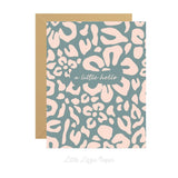 A Little Hello Floral Card – Friendship Card – Folded 4.25 x 5.5 Greeting Card – Social Stationery