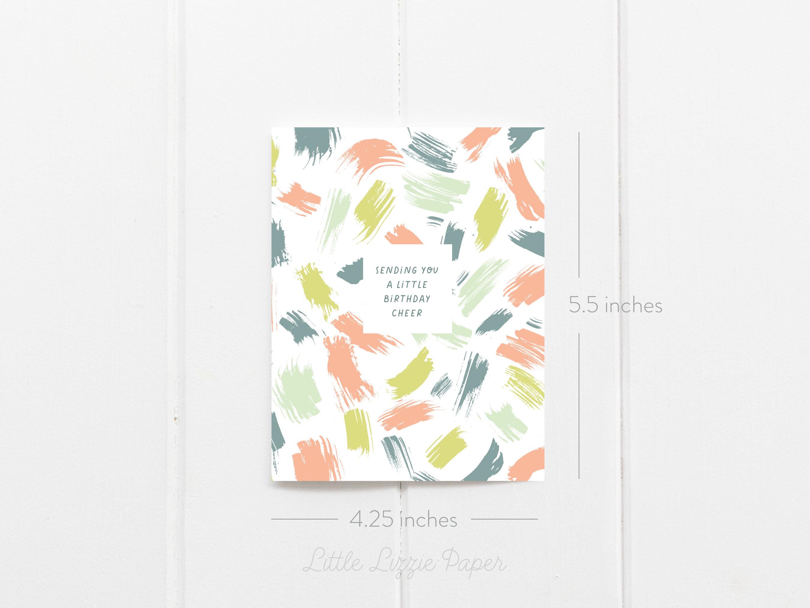 Birthday Cheer Card – Birthday Card – Friendship Card – Folded 4.25 x 5.5 Greeting Card – Social Stationery