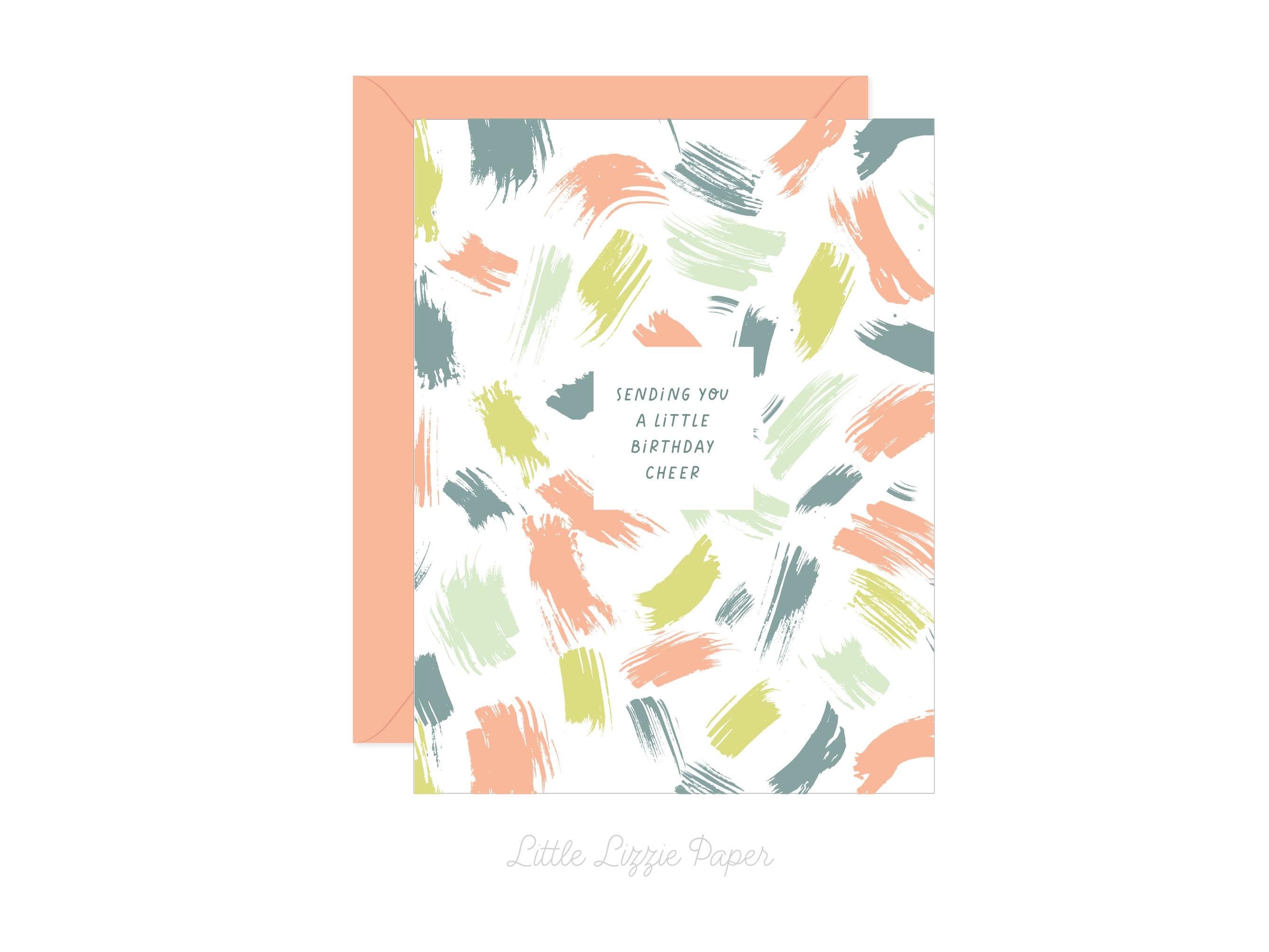 Birthday Cheer Card – Birthday Card – Friendship Card – Folded 4.25 x 5.5 Greeting Card – Social Stationery