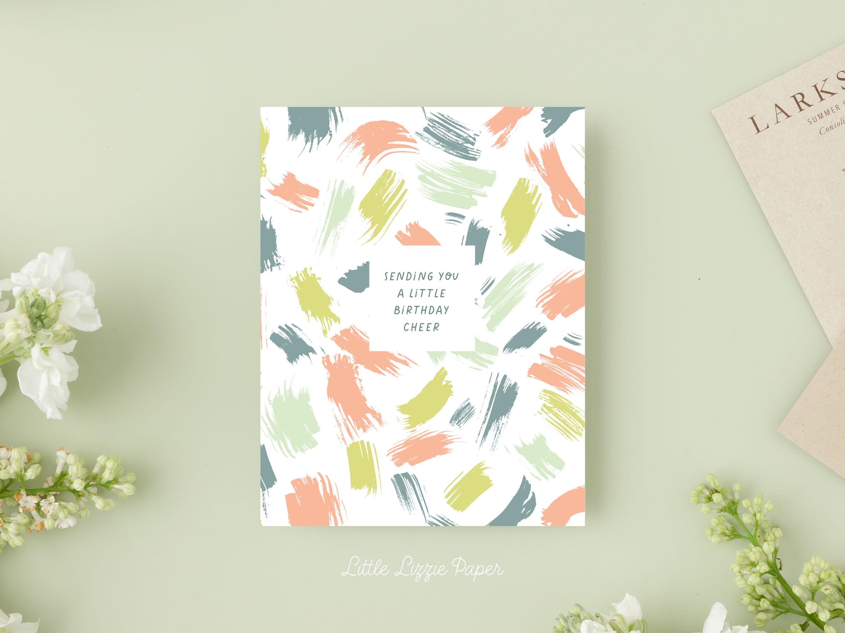 Birthday Cheer Card – Birthday Card – Friendship Card – Folded 4.25 x 5.5 Greeting Card – Social Stationery