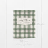 Happy Birthday Classic Plaid Card – Birthday Card – Friendship Card – Folded 4.25 x 5.5 Greeting Card – Social Stationery