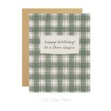 Happy Birthday Classic Plaid Card – Birthday Card – Friendship Card – Folded 4.25 x 5.5 Greeting Card – Social Stationery