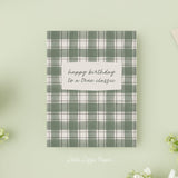 Happy Birthday Classic Plaid Card – Birthday Card – Friendship Card – Folded 4.25 x 5.5 Greeting Card – Social Stationery