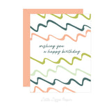 Wishing You A Happy Birthday Ribbon Card – Birthday Card – Friendship Card – Folded 4.25 x 5.5 Greeting Card – Social Stationery