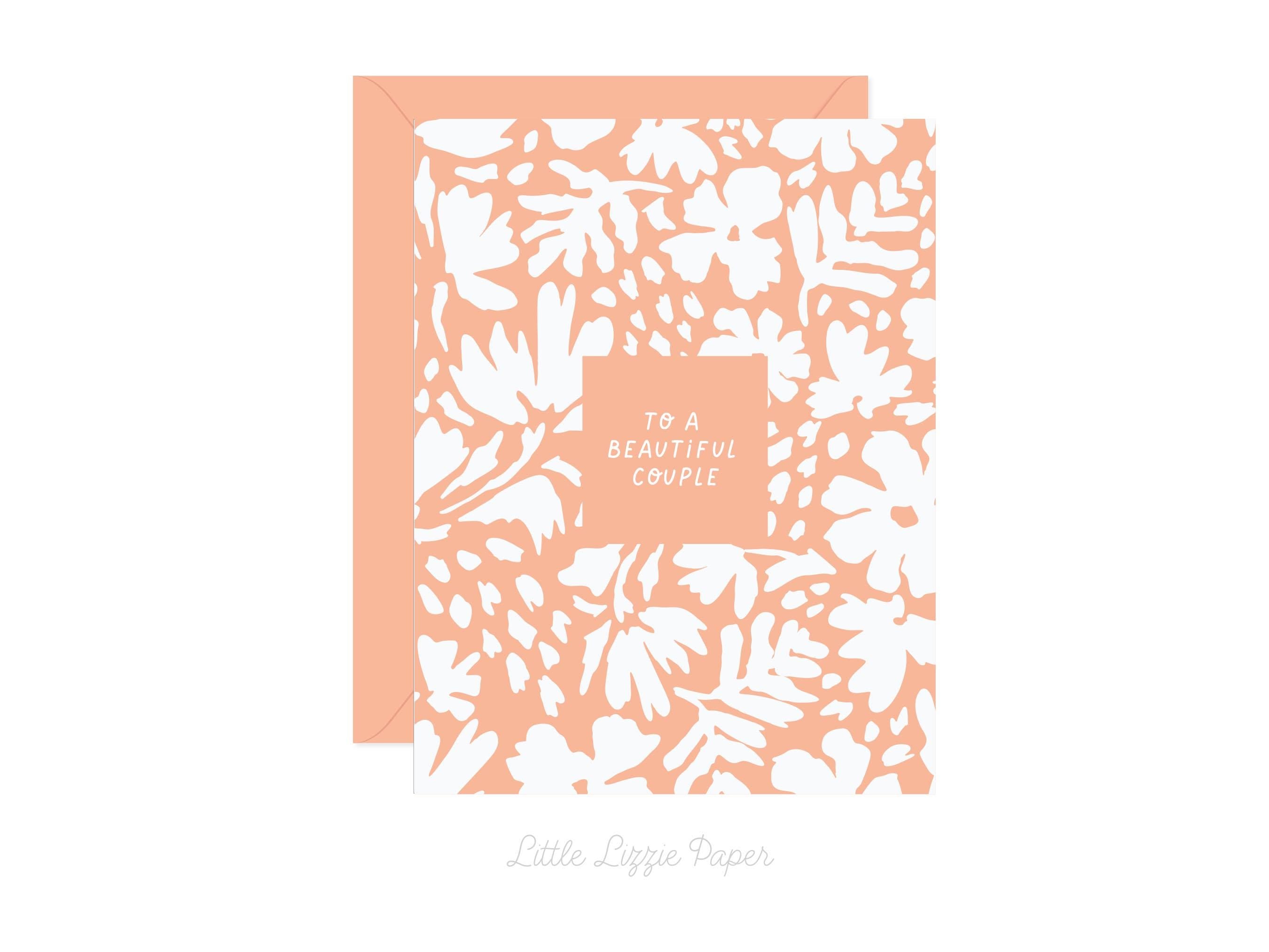 Beautiful Couple Card – Wedding Card – Congratulations Card – Folded 4.25 x 5.5 Greeting Card – Social Stationery