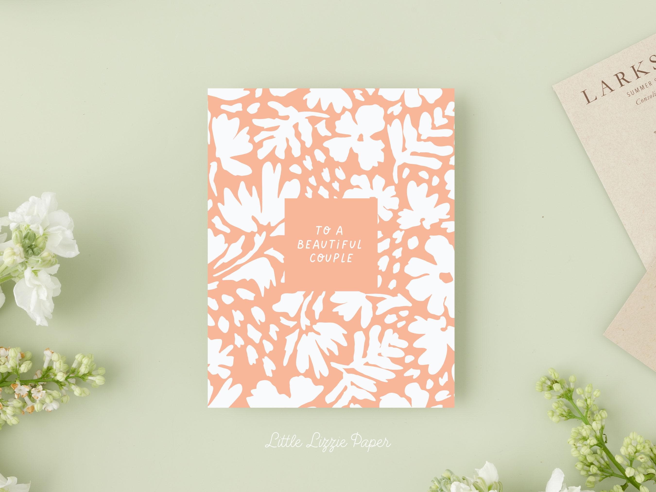 Beautiful Couple Card – Wedding Card – Congratulations Card – Folded 4.25 x 5.5 Greeting Card – Social Stationery